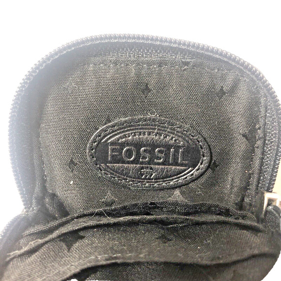 Fossil Credit Card Holder Wristlet Bag Black Snake Print 5"x3.5" C2 - Picture 5 of 11